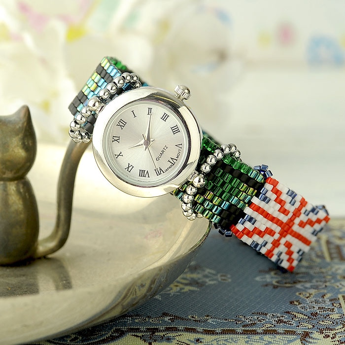 lifemania bio raw line short ビーズアクセ セット New Little B watch ～Black watch～ 【作家：しのはらみわ（Little”B