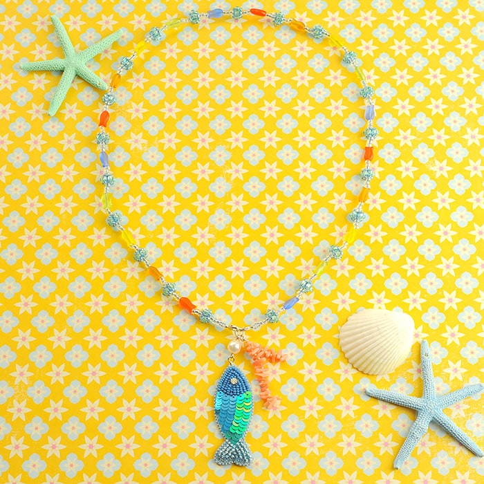 Fish！Fish！Fish！ 【ビーズ 刺繍】 【作家：しのはらみわ（Little”B