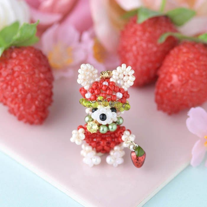 限定①価格★国産転写フラワービーズに乗っかったうさぎちゃんのボールペン❤ ふわふわ うさぎちゃん ボールチェーン 1個 選べる3色 ウサギ