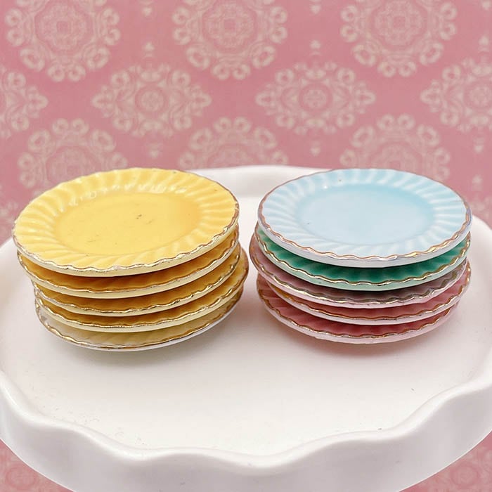 訳あり・B品】オリジナル ガトー専用 金縁フリル皿 10枚セット(マルチ