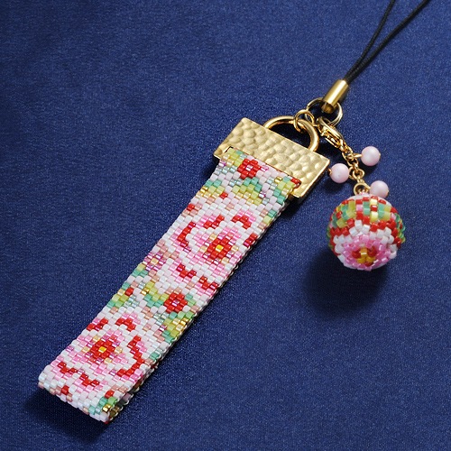 ベストビーズ ステッチストラップ 花手毬 桃 ビーズマニア すべての商品 Beadsmania
