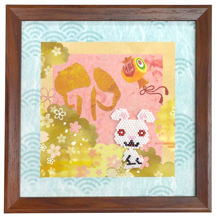 ビーズファクトリー シェイプドステッチで作る干支キット～卯～ ※額