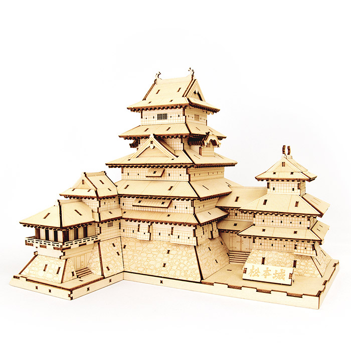 未使用品『Ki-gu-mi 金閣寺・松本城coller Ver』セット　キグミ Wooden Art ki-gu-mi 金閣寺 Color Ver. キグミ 木製パズル 自由