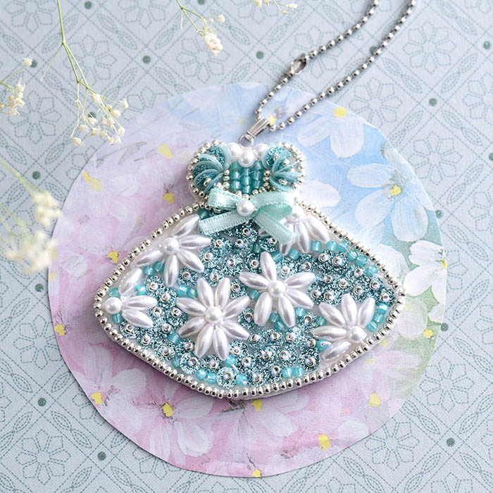 み*ん様 AR ANGELS 水色 ビーズ装飾 ドレス M かわいいドレスシリーズ】天使のブルードレス 【作家：島ノ江