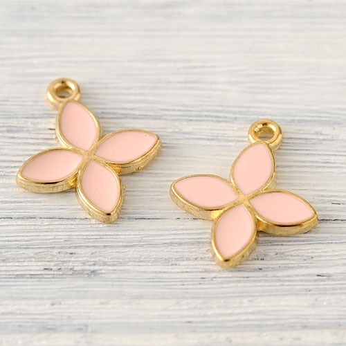 ラティーフ フラワーチャーム （花びら4枚 ピンク） 2個入り 【メール