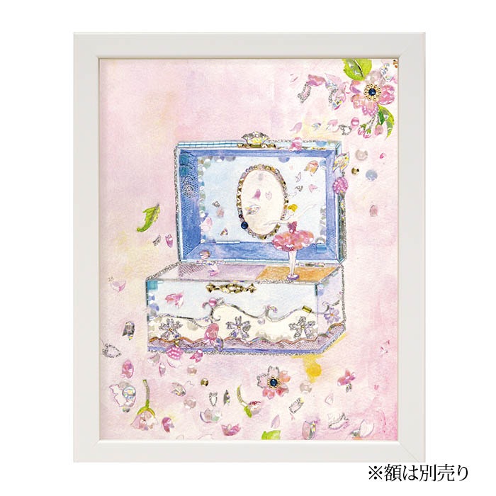 moil o アートピース② ビーズファクトリー ～Beads Decor～オルゴール（春） ※額は