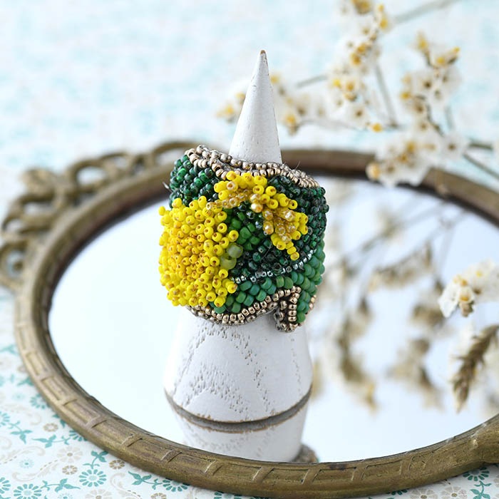 ダンドリオンリング 作家 有井順子 アイテムで探す アクセサリーキット 指輪 リング フェミニン エレガント Beadsmania