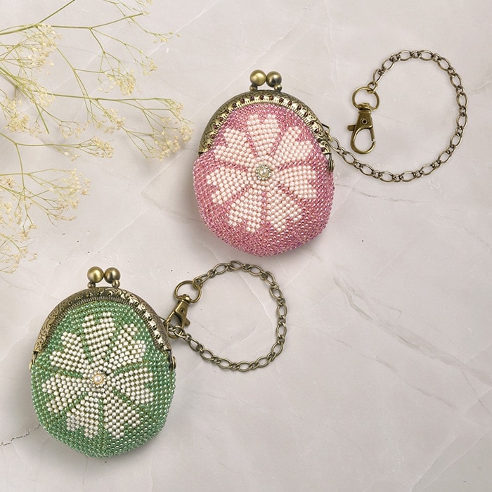 レトロかわいいビーズのがまぐち～サークルタイプ～パステルカラー