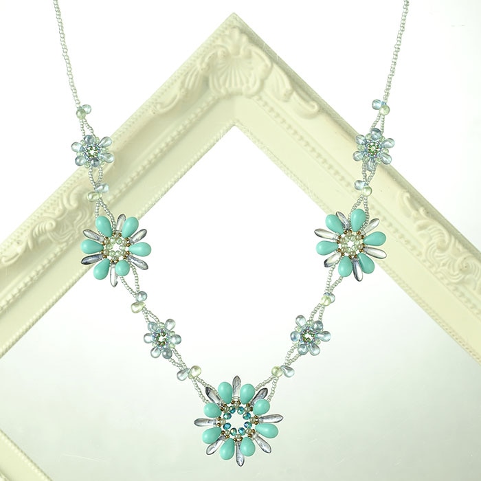 テグスで作るビーズアートジュエリー～LADY JEAN～ターコイズ 【作家