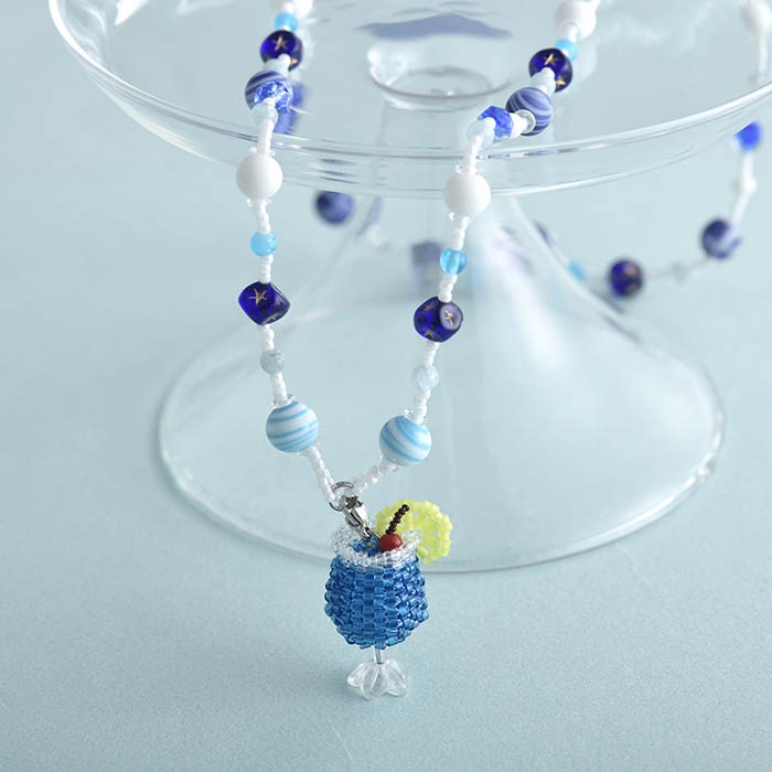 ブルーハワイのネックレス 【作家：しのはらみわ（Little”B