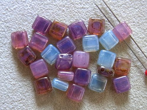 2ホール タイルビーズ ラスターミックス 1ストランド (25個)