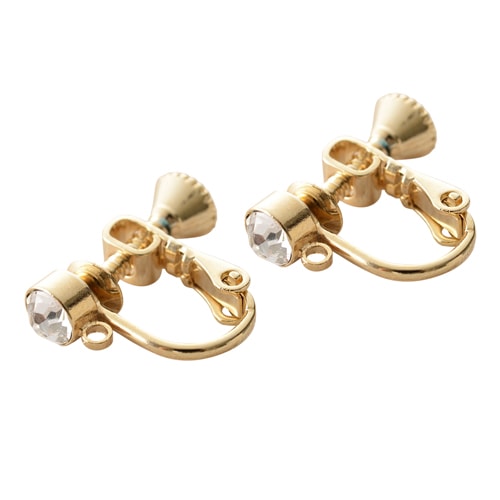 国産 イヤリング ネジバネ 石付 ゴールド | ・基礎金具 | X-SENSE