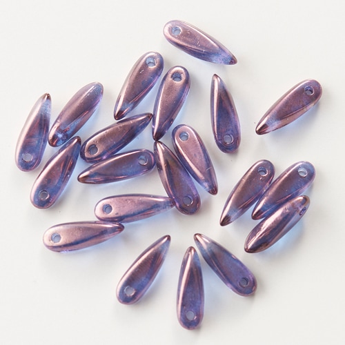 在庫限り】チェコビーズ/ダガー 11×3mmアメジストラスター | ・チェコ