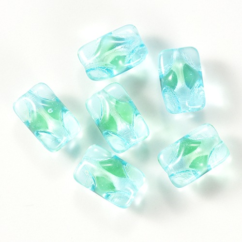 在庫限り】チェコビーズ/フィルムカット 約12×7mmクリア/アクアマリン