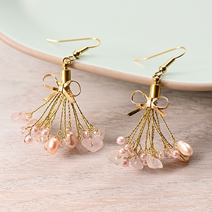 Gypsophila jewelry seme カスミ草イチョウピアス セット Gypsophila jewelry seme カスミ草イチョウピアス セット