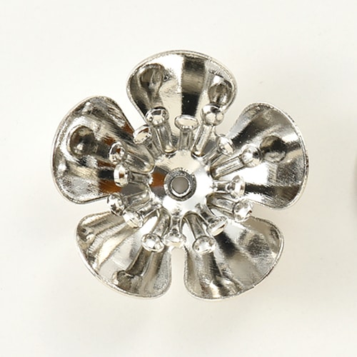 メタルフラワー 花芯付5弁花 16mm シルバー | >>新商品発売日別一覧