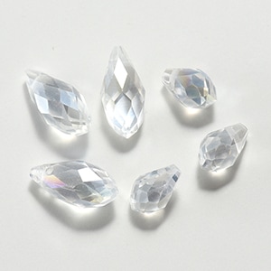 カットガラス/ドロップ（横穴）6×12mmクリスタルAB | >>新商品