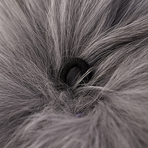 ファーボール フォックス グレー ゴムループ付き | ・服飾素材,ファー