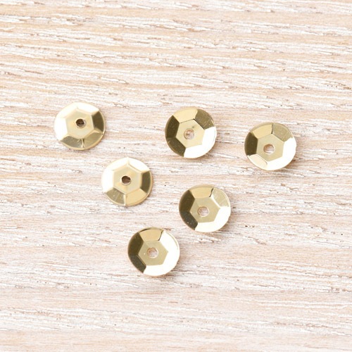 その他 USHI GOLD ver MIYUKI 糸通しスパンコール 亀甲 メタリックライトゴールド