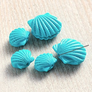 限定品】シェル練り/二枚貝 ターコイズ | ・天然石・天然素材,シェル