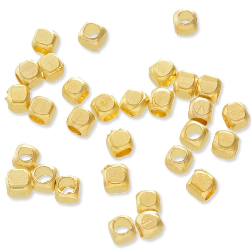 メタルビーズ/スクエア 2mmゴールド | ・メタルビーズ・パーツ,メタル