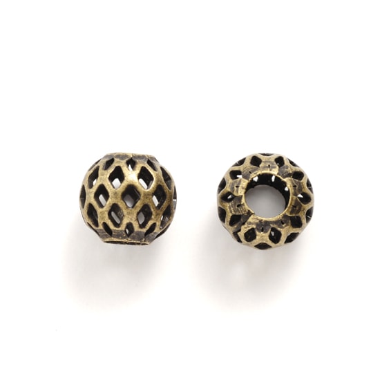 古代ビーズ 2312】ネパール鳳眼菩提樹中粒ビーズ一連ロングA(Φ12～13mm