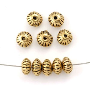 ピューター製スペーサー/5×3mmアンティークゴールド | ・メタルビーズ
