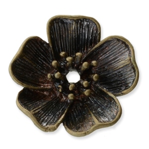 メタルパーツ/フラワー 19mm金古美 | ・メタルビーズ・パーツ
