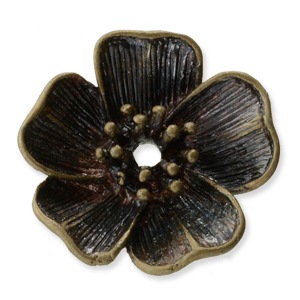 メタルパーツ/フラワー 19mm金古美 | ・メタルビーズ・パーツ,メタル