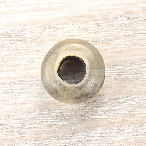 ピース ガラス製太穴ビーズ/オロロット 約18×18mmブラック | >>アウトレット