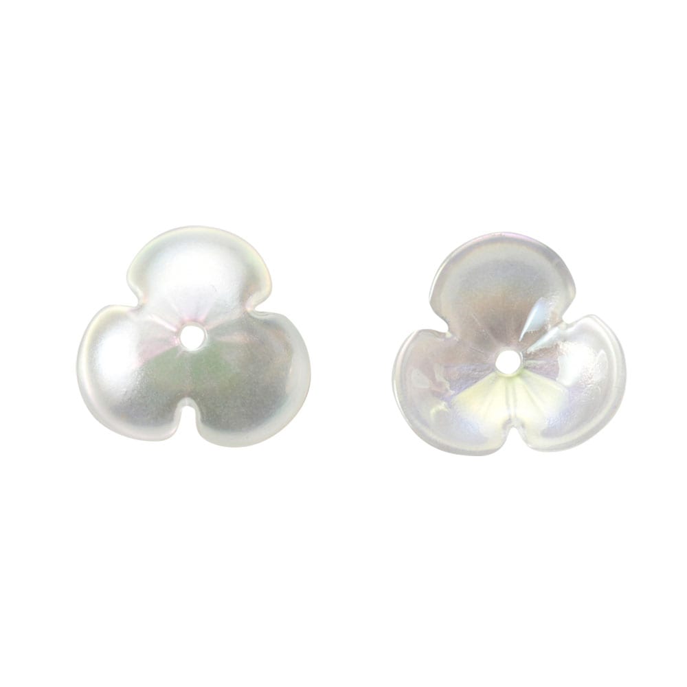 オーロラパールフラワー/ビオラ 約12×12×3.5mmホワイト【アクリル