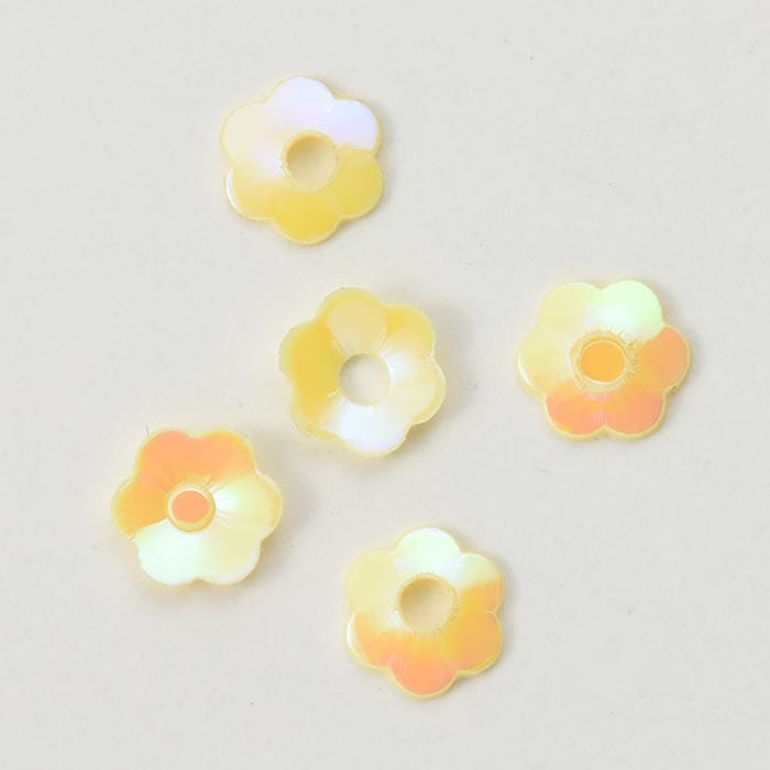 M size ボタニカルフラワー イエロー　ピンク 数量限定 スターローズクオーツカボション リング「グラニュ