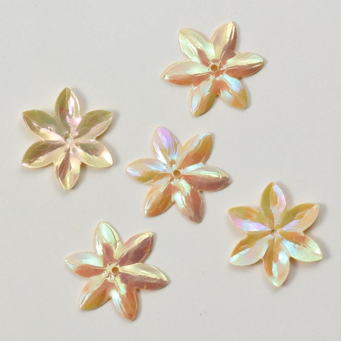 スパンコール フラワー 14mm ベージュオーロラ New Item 19年の新商品 12 4スパンコール ビーズx Sense