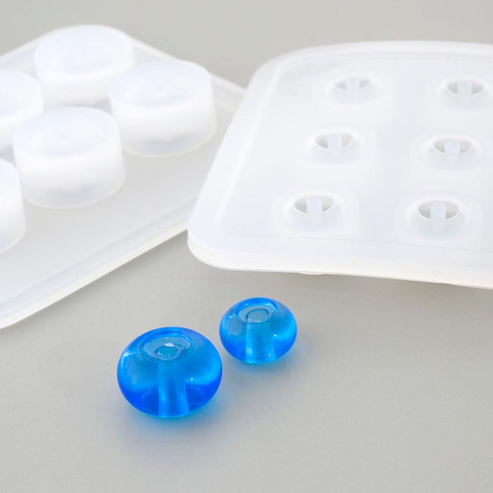 シリコンモールド 48個 シリコンモールド/ビーズ ドーナツ【レジン/resin/ハンドメイド/手芸