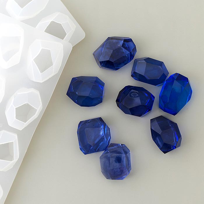 シリコンモールド/16個の鉱物オブジェ【レジン/resin/ハンドメイド
