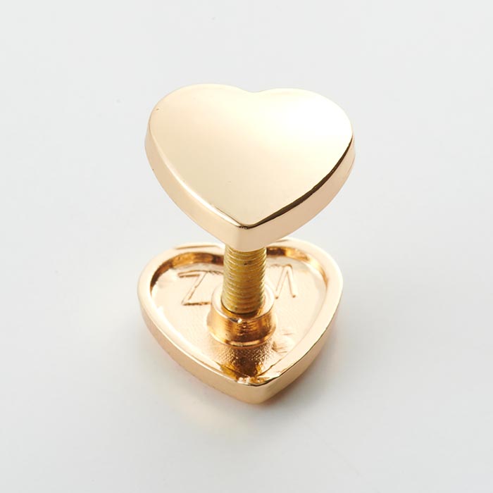 留め金具ネジ式 ハートダブル ゴールド | ○イロハコード,飾りパーツ