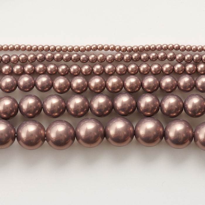 日本製樹脂パール 4mm テンダーパール加工 ローズブラウン【アクリル