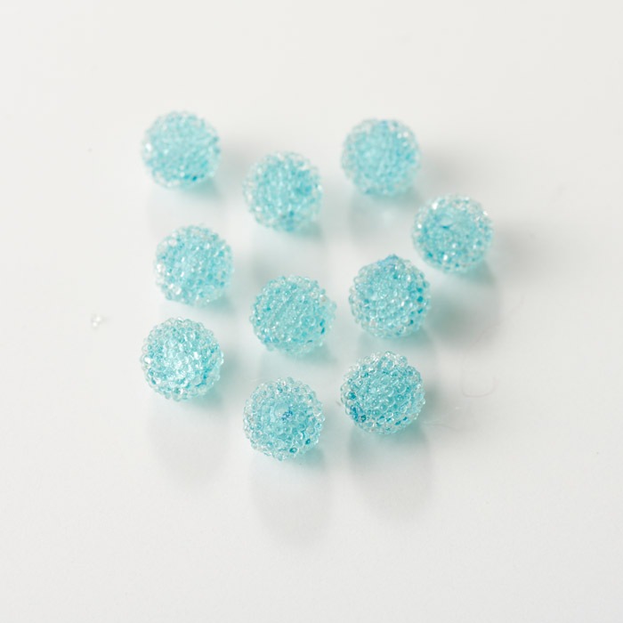 シュガービーズ アクアマリン 6.5mm 10粒【アクリルビーズ/キャンディ