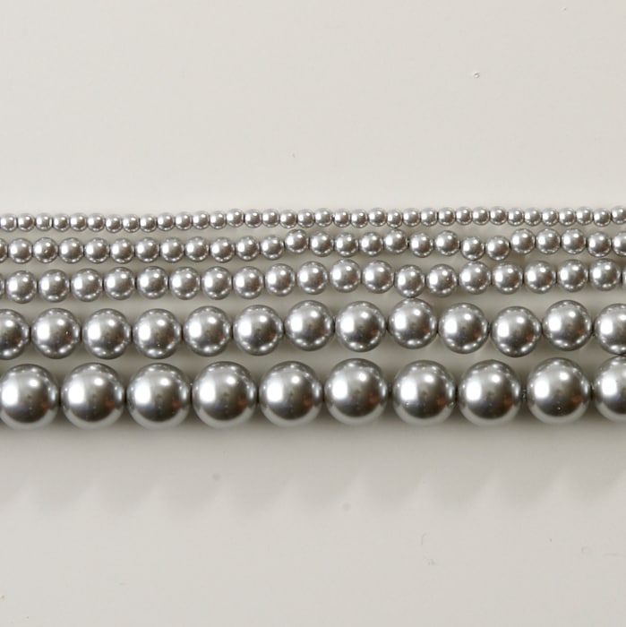 日本製樹脂パール 4mm シルバー【アクリルパール/国産パール/ビーズ