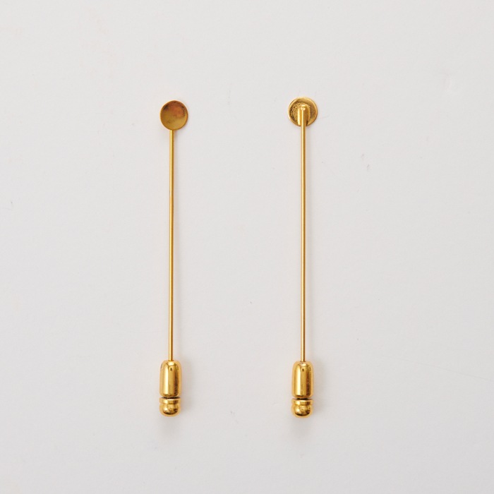 基礎金具/ハットピン 板・キャッチ付き ゴールド | ・基礎金具,その他