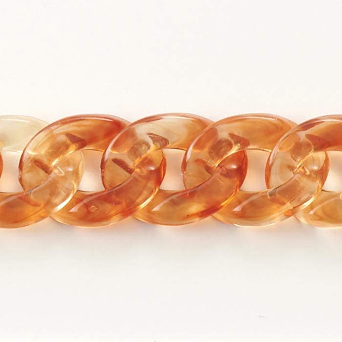 アクリルチェーンパーツ マーブル オレンジ×クリア | ・チェーン