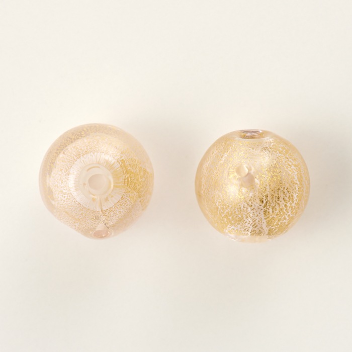 アロマビーズ/ラウンド ライトピンク×金箔 ・ガラスビーズ,アロマビーズ XSENSE