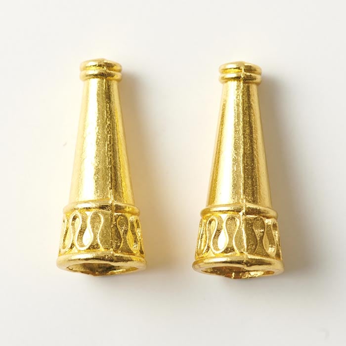 メタルパーツ/ビーズキャップ 21.5×9.5mm ゴールド | ・メタル