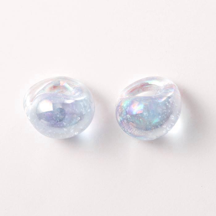 在庫限り】アメリカ製ランプワークビーズ/ティアドロップ/ライトブルー