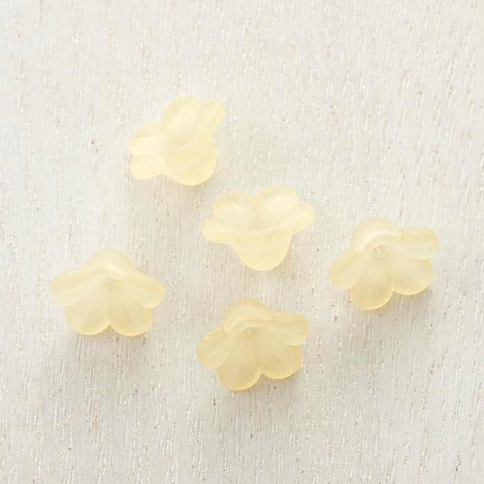 アクリルビーズ/フラワー フロストイエロー 11.5mm【手芸/ハンドメイド