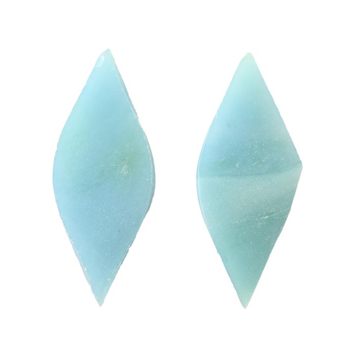 ガラスパーツ リーフ3.8cm アクアブルー/ガラスモザイクアート