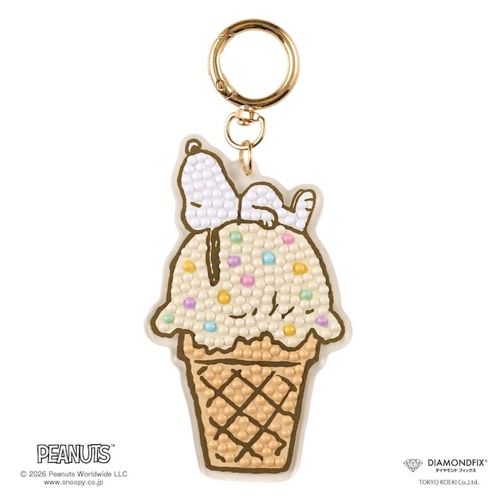 スヌーピーキーホルダー「カラフルアイス」【PEANATS ダイヤモンド