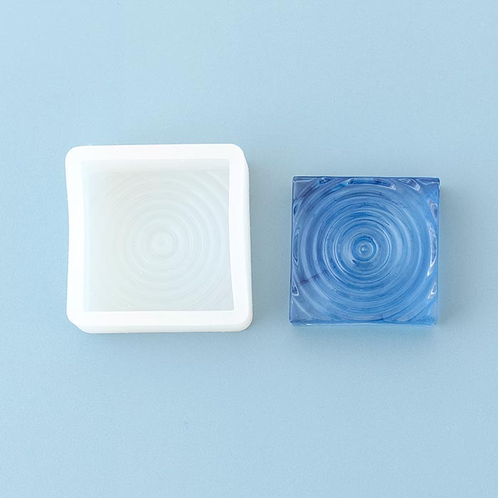 シリコンモールド/波紋 スクエア【レジン/resin/ハンドメイド/手芸