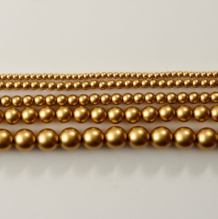 在庫限り】日本製樹脂パール 2mm エナ金ゴールド【アクリルパール/国産