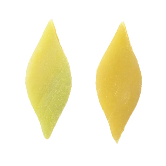 ガラスパーツ リーフ3.8cm イエロー/ガラスモザイクアート・モザイク